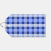 Blaue Karierte Geburtstagsgeschenke Geschenkanhänger (Rückseite Horizontal)