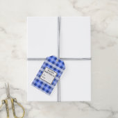 Blaue Karierte Geburtstagsgeschenke Geschenkanhänger (Mit Garn)