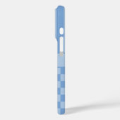 Blaue Karierte Gestreifte Personalisierte Case-Mate iPhone Hülle (Rückseite / Links)