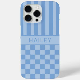 Blaue Karierte Gestreifte Personalisierte Case-Mate iPhone Hülle
