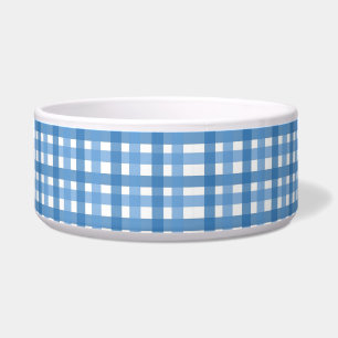 Blaue Karierte Hundeschale Napf