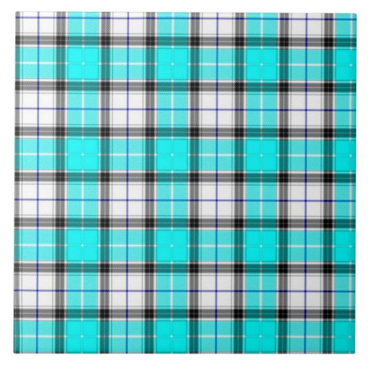 Blaue Karierte Keramik Fliese (Vorderseite)