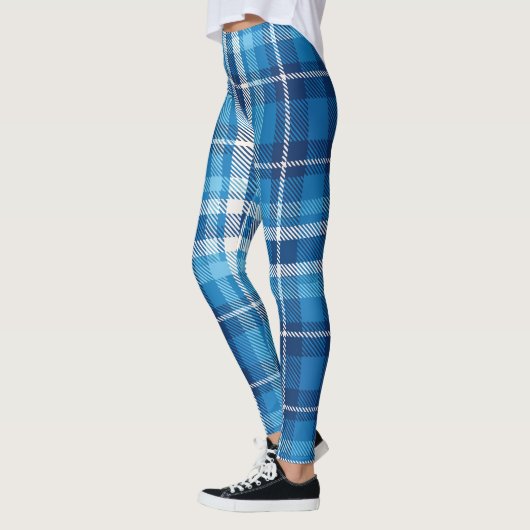 Blaue Karierte Leggings (Links)