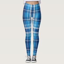 Blaue Karierte Leggings