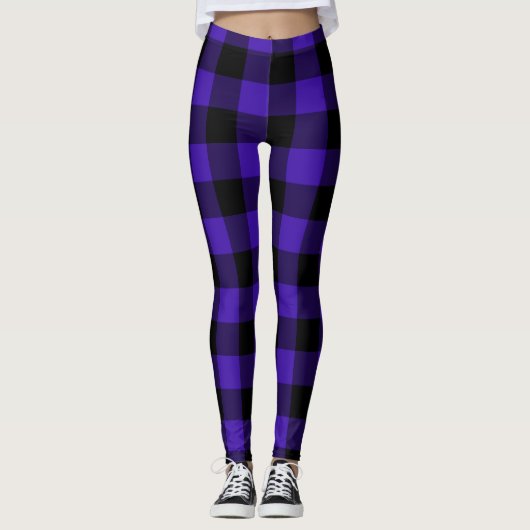 Blaue Karierte Leggings (Vorderseite)