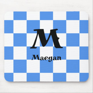 Blaue karierte Muster Hintergrundmauspad Mousepad