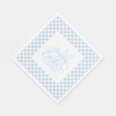 Blaue Karierte Ostern Serviette (Ecke)