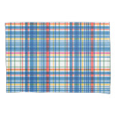 Blaue Karierte Regenbogenparade Kissenbezug (Vorderseite-Links)