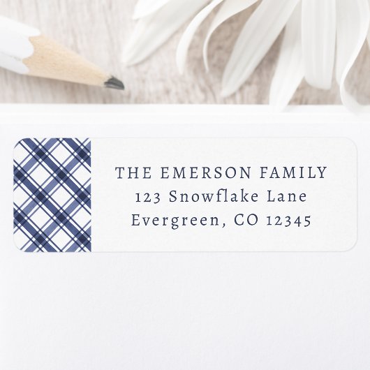 Blaue Karierte Rücksendeadresse