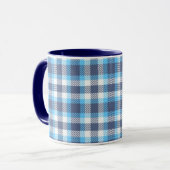 Blaue Karierte Tasse (Vorderseite Links)