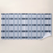 Blaue Karierte Weaves Strandtuch (Vorderseite)