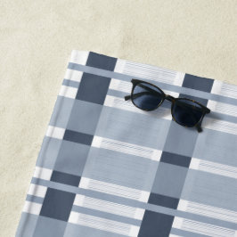 Blaue Karierte Weaves Strandtuch