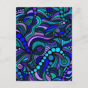 Blaue Karnevalskarte Nah nach der Karte