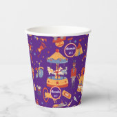 Blaue Karnevalskinder’ Birthday Circus Pattern Clo Pappbecher (Vorderseite)