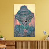 Blaue Karnevalskleider, Venedig Leinwanddruck (Insitu (Wohnzimmer))