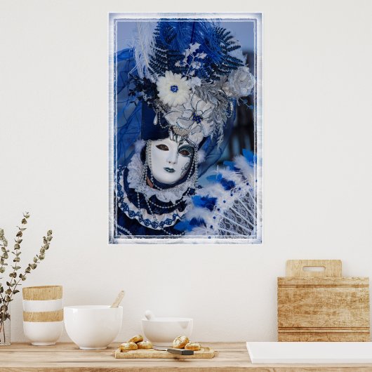 Blaue Karnevalskleider, Venedig Poster (Küche)