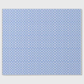 Blaue Karo-Daisy Retro  Geschenkpapier (Flach)