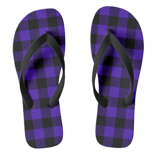 Blaue Karo-Flippflops Badesandalen (Fußbett)