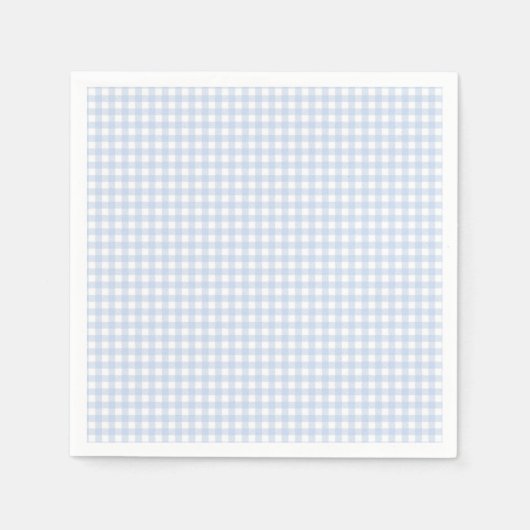 Blaue Karo-Gingham-Baby-Party Serviette (Vorderseite)