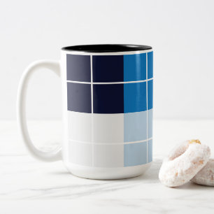 Blaue Karo-Karo-Muster Zweifarbige Tasse