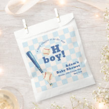 Blaue Karo kleine Slugger Baseball-Baby-Party
