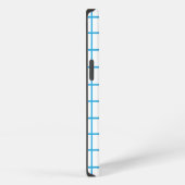 Blaue Karo-Monogramm iPhone Hülle (Rechte Seite)
