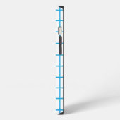 Blaue Karo-Monogramm iPhone Hülle (Linke Seite)