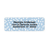 Blaue Karo-Muster-Rücksendeadresse (Vorne)