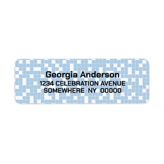Blaue Karo-Muster-Rücksendeadresse (Vorne)