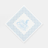 Blaue Karo-Ostern Serviette (Ecke)