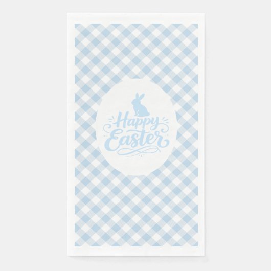 Blaue Karo-Ostern Serviette (Vorderseite)