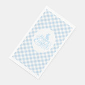 Blaue Karo-Ostern Serviette (Ecke)
