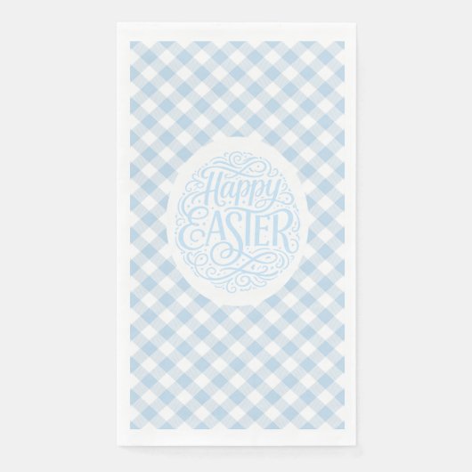 Blaue Karo-Ostern Serviette (Vorderseite)