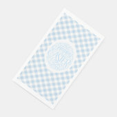 Blaue Karo-Ostern Serviette (Ecke)