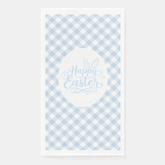 Blaue Karo-Ostern Serviette (Vorderseite)