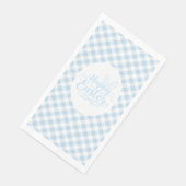 Blaue Karo-Ostern Serviette (Ecke)