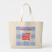 Blaue Karo-Wasserfarbe USA-Flagge  Jumbo Stoffbeutel (Rückseite)