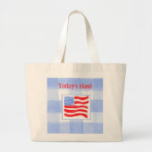 Blaue Karo-Wasserfarbe USA-Flagge  Jumbo Stoffbeutel (Vorne)