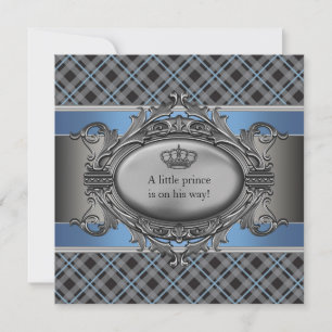 Blaue Karokrone Kleiner Prinz Baby Shower für Jung Einladung