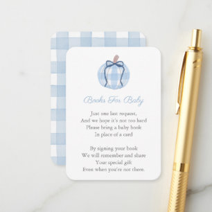 Blaue Karopfpflanze Bring A Book Baby Shower Begleitkarte