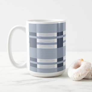 Blaue Karos und Streifen  Kaffeetasse