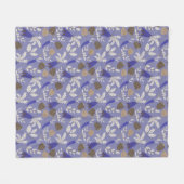 Blaue Karotten und Nüsse Muster Fleecedecke (Vorderseite (Horizontal))