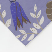 Blaue Karotten und Nüsse Muster Fleecedecke (Ecke)