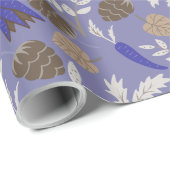 Blaue Karotten und Nüsse Muster Geschenkpapier (Rolleneckpunkt)