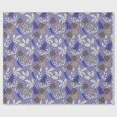 Blaue Karotten und Nüsse Muster Geschenkpapier (Flach)
