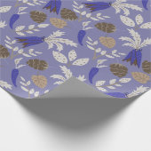 Blaue Karotten und Nüsse Muster Geschenkpapier (Ecke)
