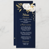 Blaue Karte mit weißer Goldblume (Vorne/Hinten)