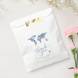 Blaue Karte - Thema Hochzeit in Urlaubsort Geschenktütchen