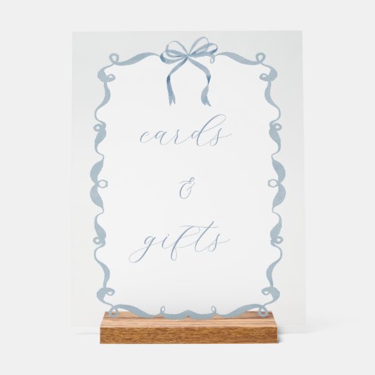 Blaue Karten & Geschenke Schild für Baby- oder Hoc (Vorderseite)