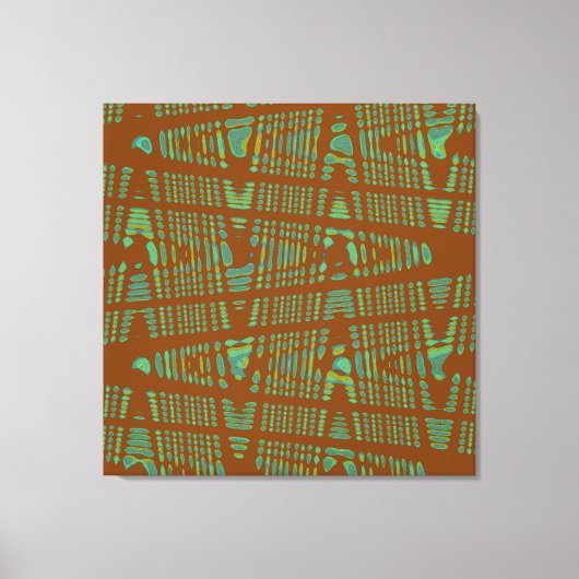 Blaue Kastanienbraun Moderne Abstrakte Wave Leinwanddruck (Vorderseite)